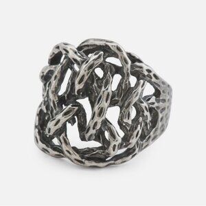 Matteo Twisted Band Oxidized Sterling Silver Ring